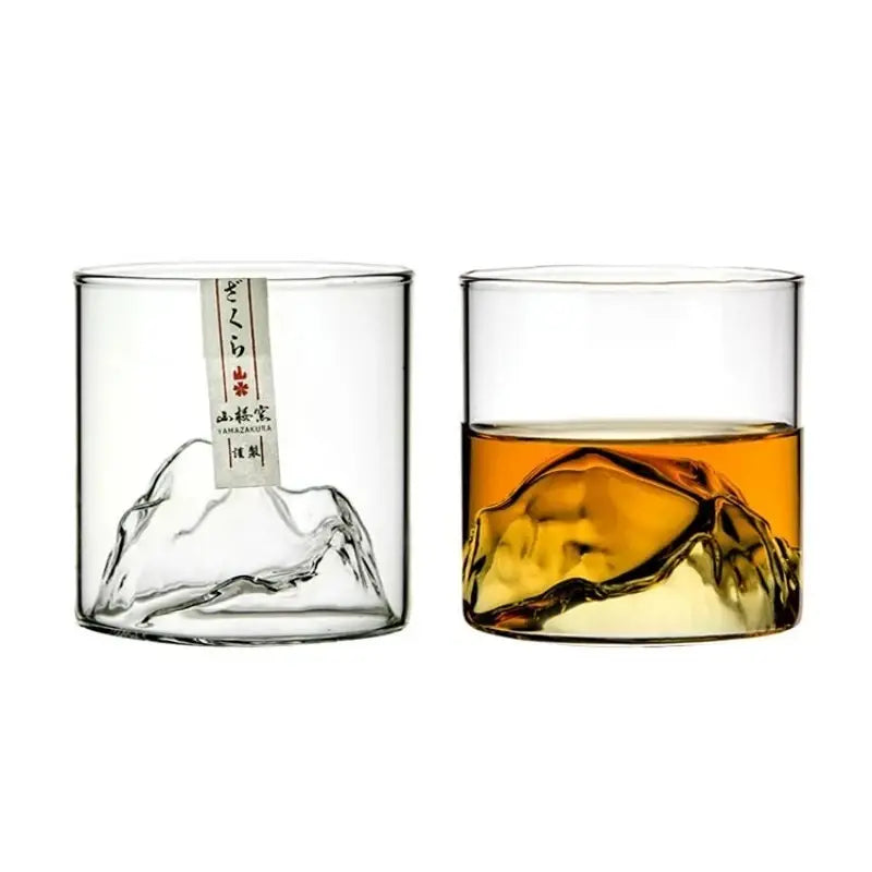 3D Mountain Whiskey Glass Glacier